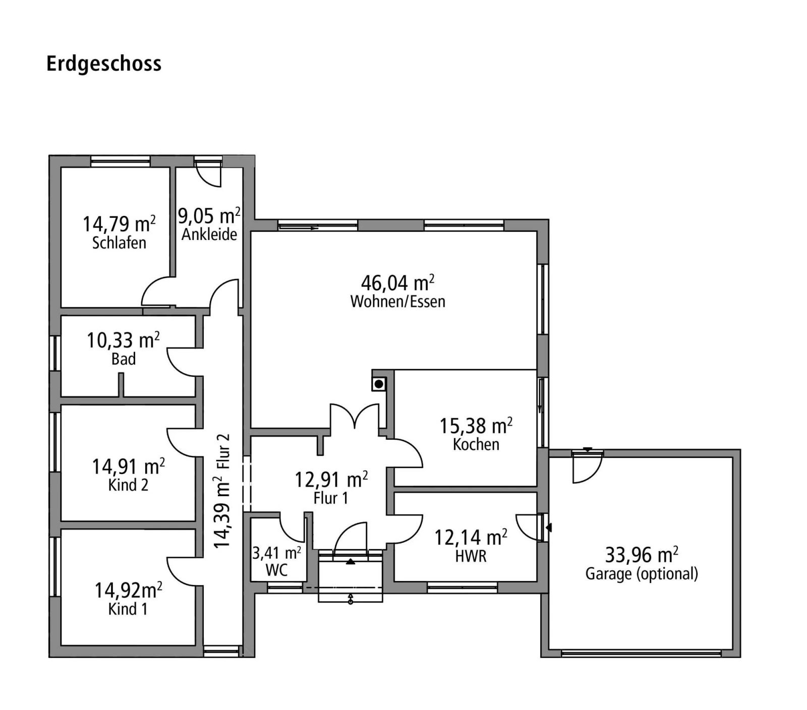 2D-Grundriss des Ytong Bausatzhauses BGL 168