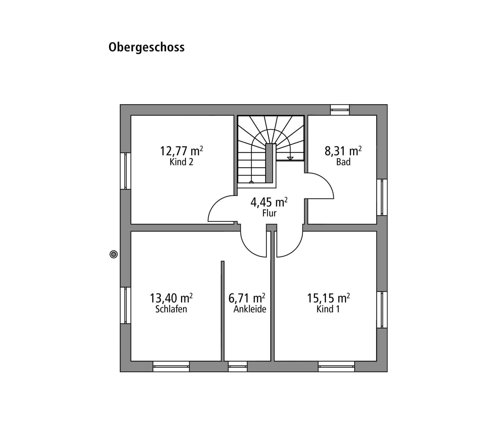 2D-Grundriss des Ytong Bausatzhauses BHS 122