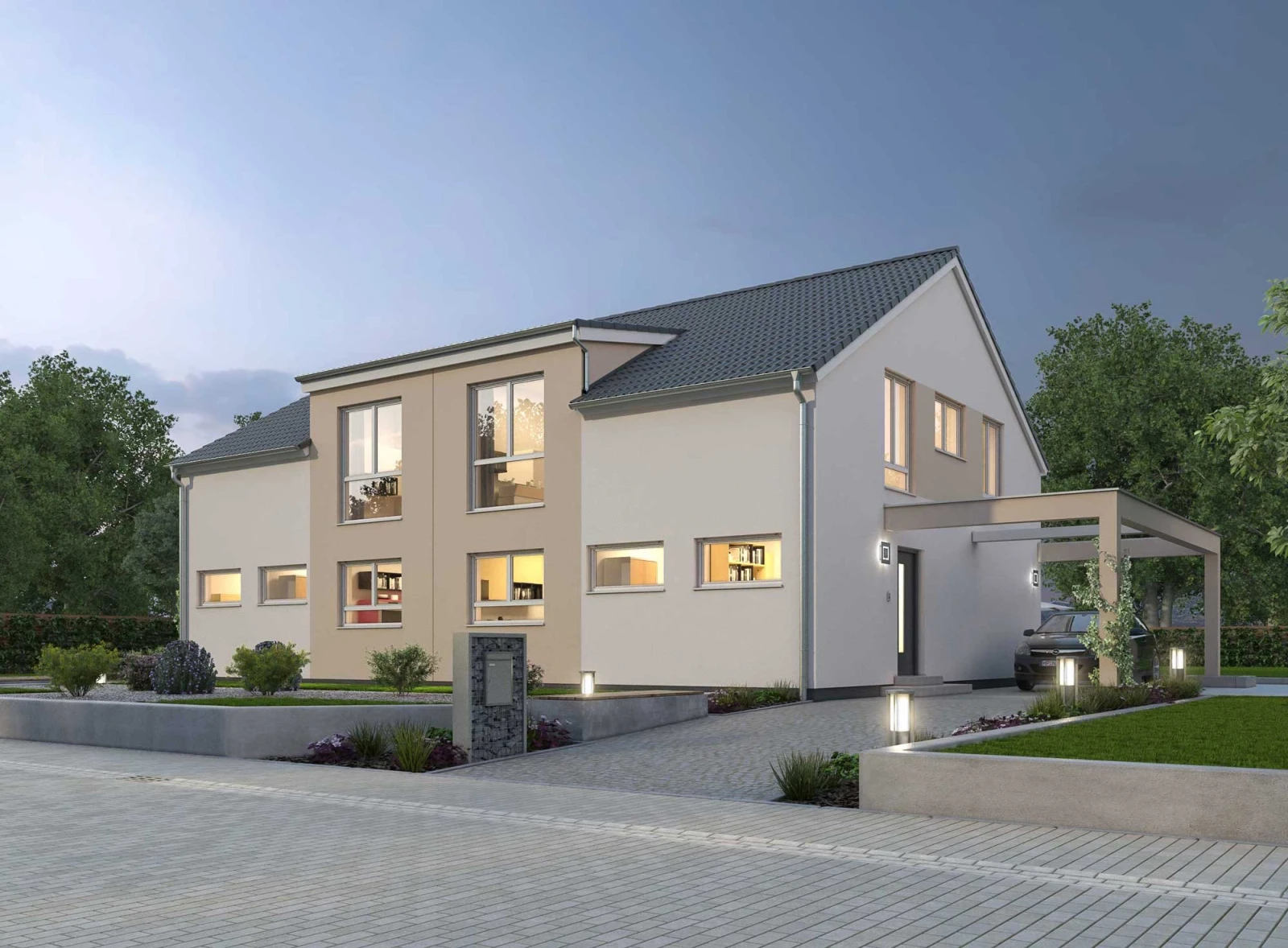 Außenansicht des Ytong Bausatzhauses DHH 119