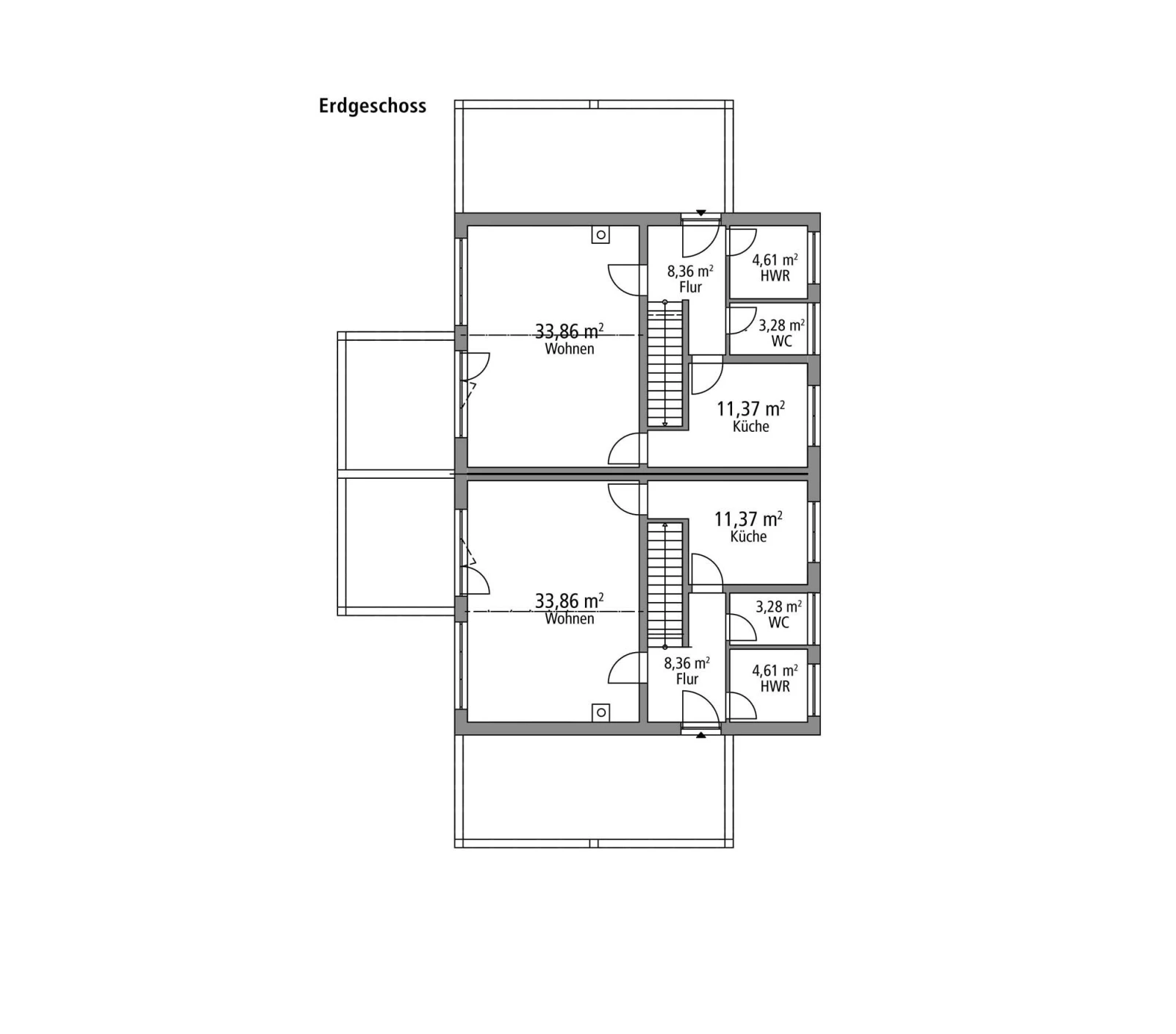 2D-Grundriss des Ytong Bausatzhauses DHH 119