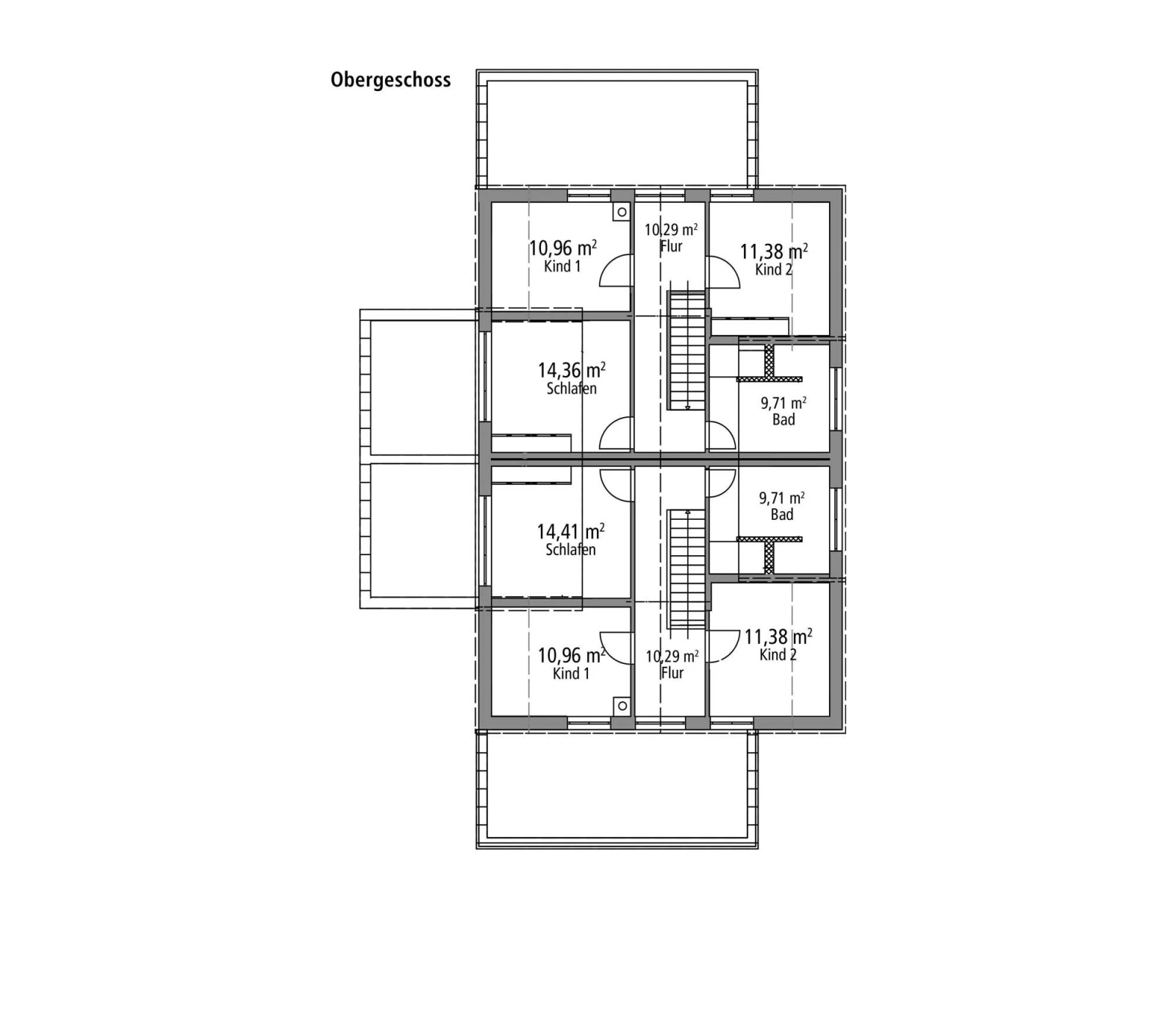 2D-Grundriss des Ytong Bausatzhauses DHH 119