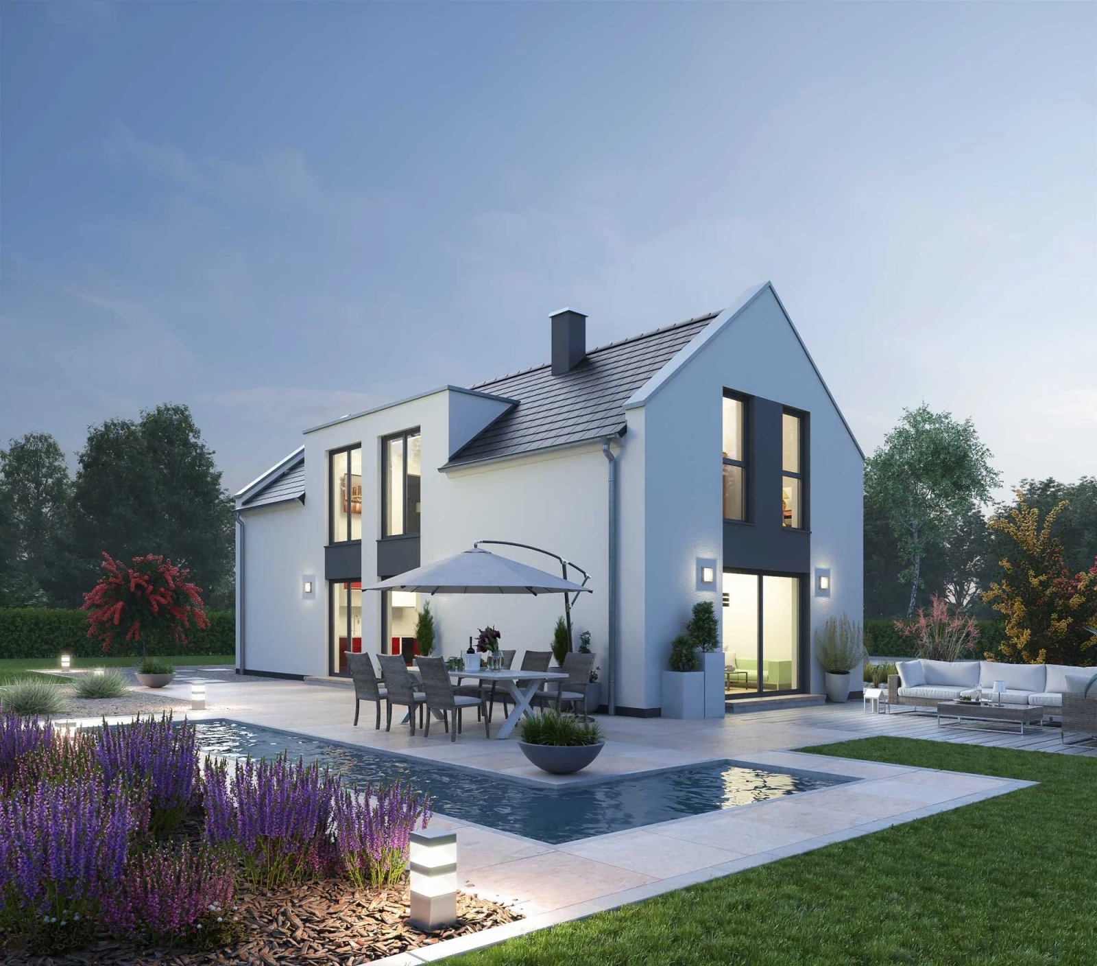 Außenansicht des Ytong Bausatzhauses EFH 122