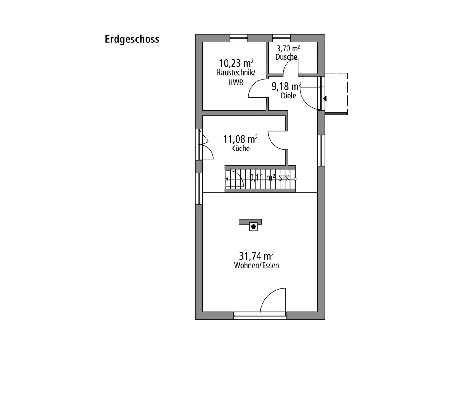 2D-Grundriss des Ytong Bausatzhauses EFH 122