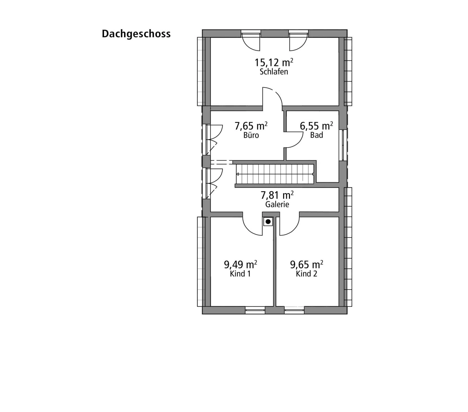 2D-Grundriss des Ytong Bausatzhauses EFH 122