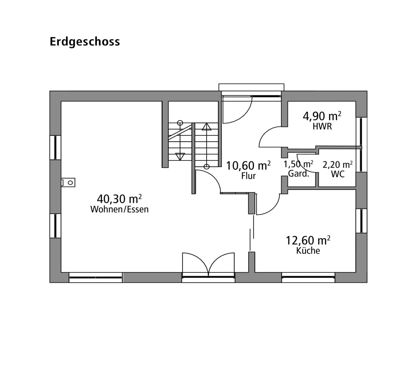 2D-Grundriss des Ytong Bausatzhauses EFH 139