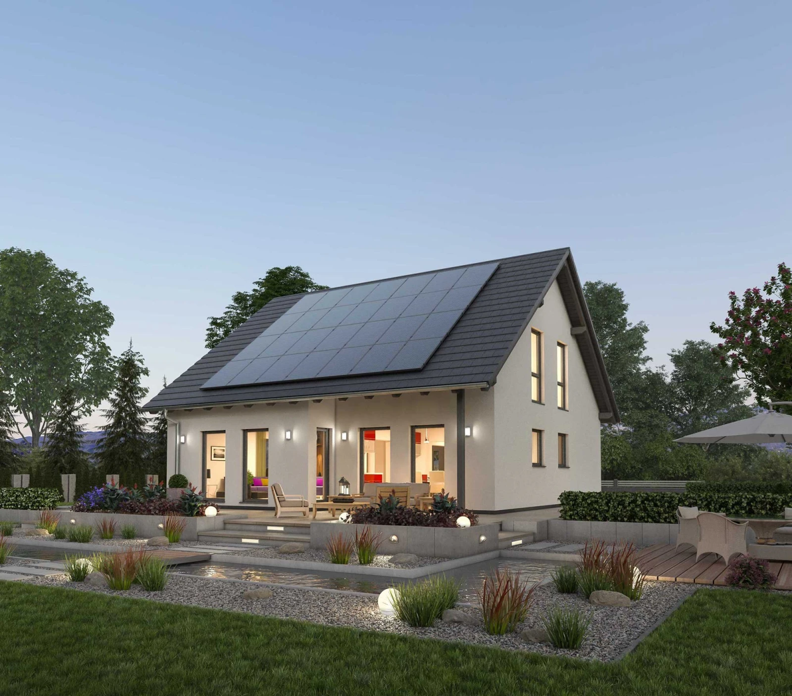 Außenansicht des Ytong Bausatzhauses EFH 142