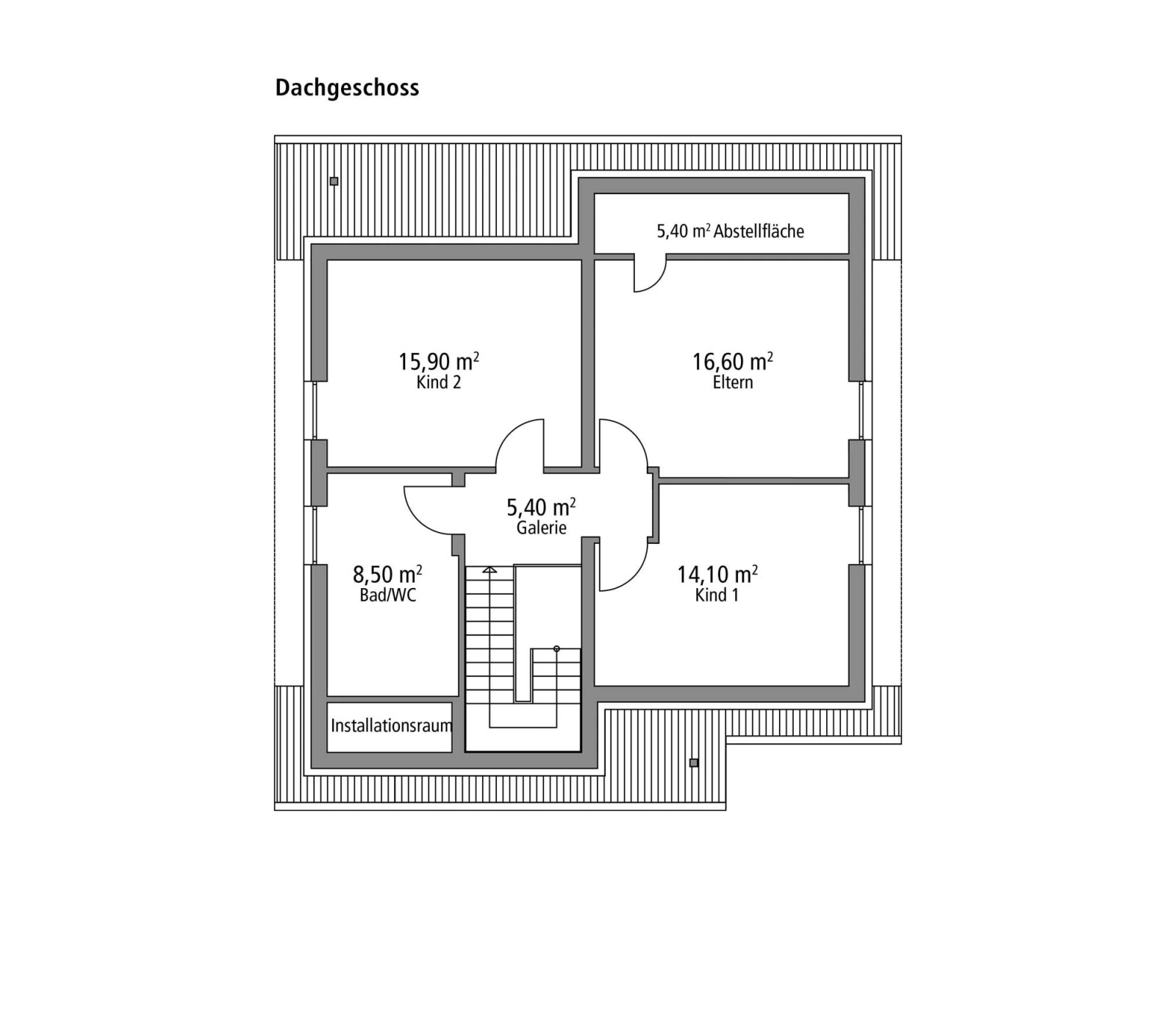 2D-Grundriss des Ytong Bausatzhauses EFH 142