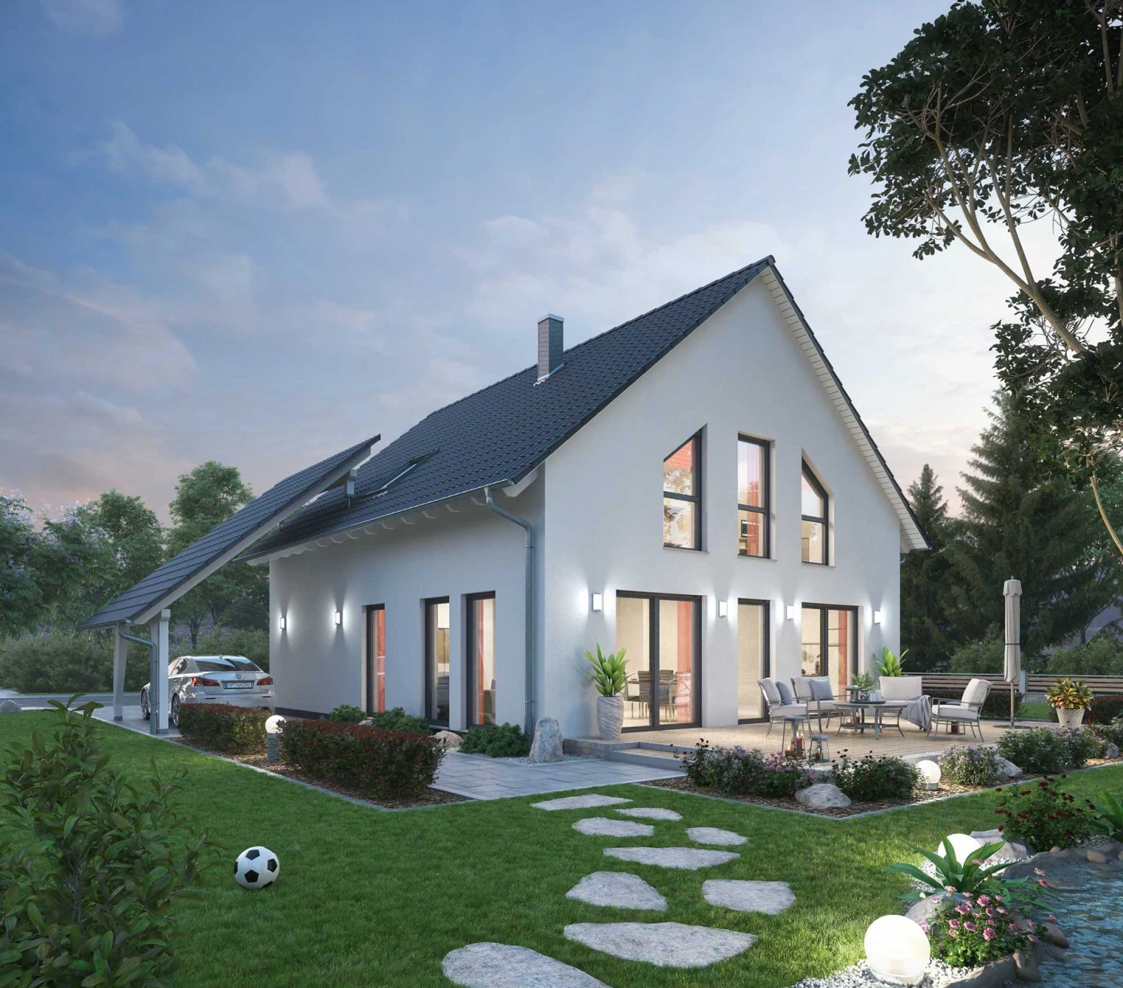 Außenansicht des Ytong Bausatzhauses EFH 143
