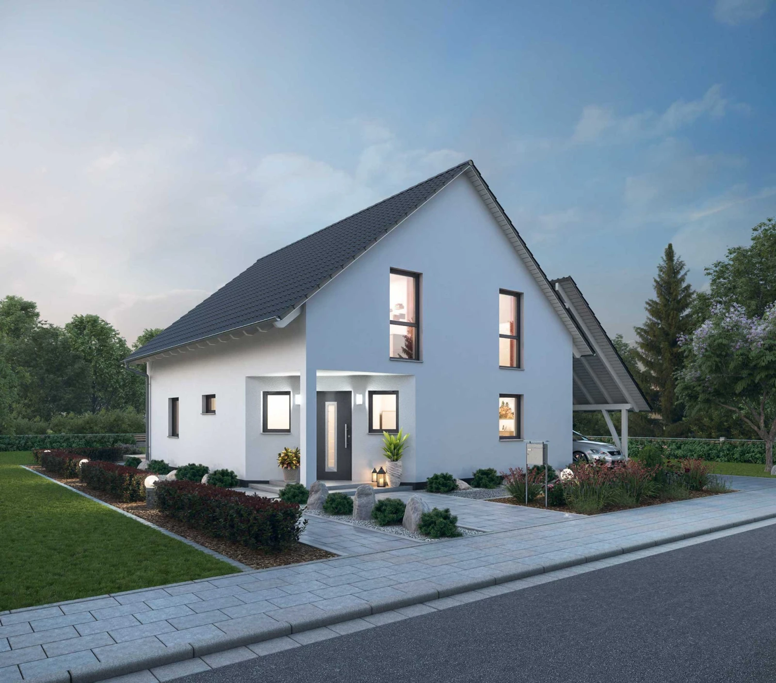 Außenansicht des Ytong Bausatzhauses EFH 143