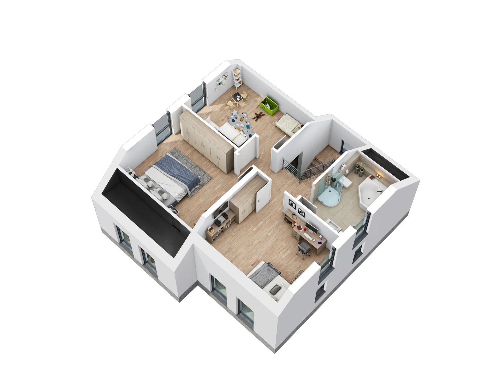 2D-Grundriss des Ytong Bausatzhauses EFH 144 / EH40