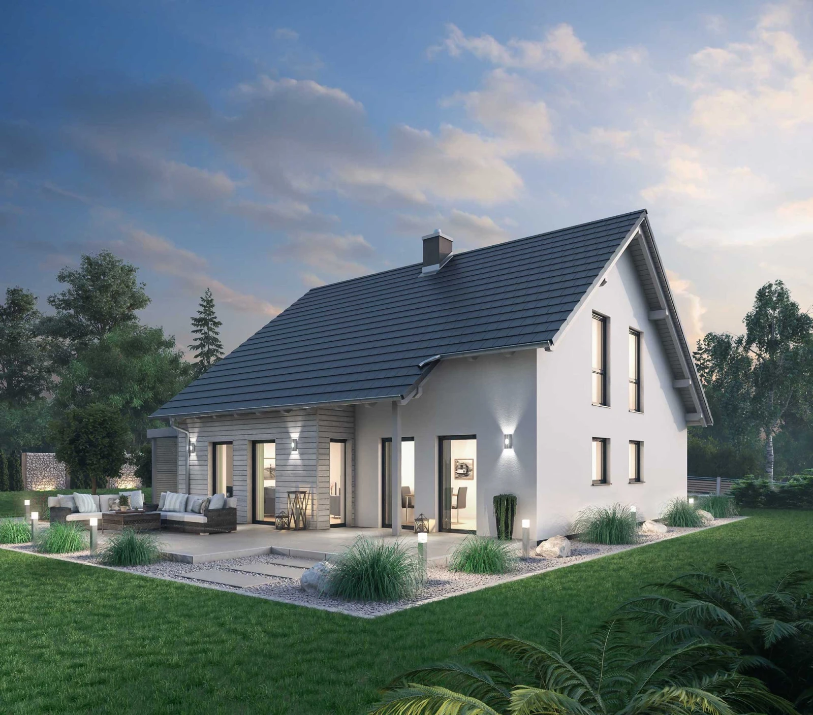 Außenansicht des Ytong Bausatzhauses EFH 144