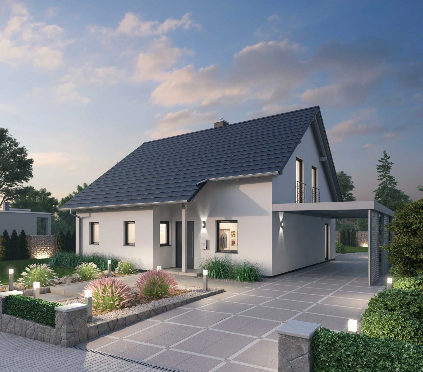 Außenansicht des Ytong Bausatzhauses EFH 144