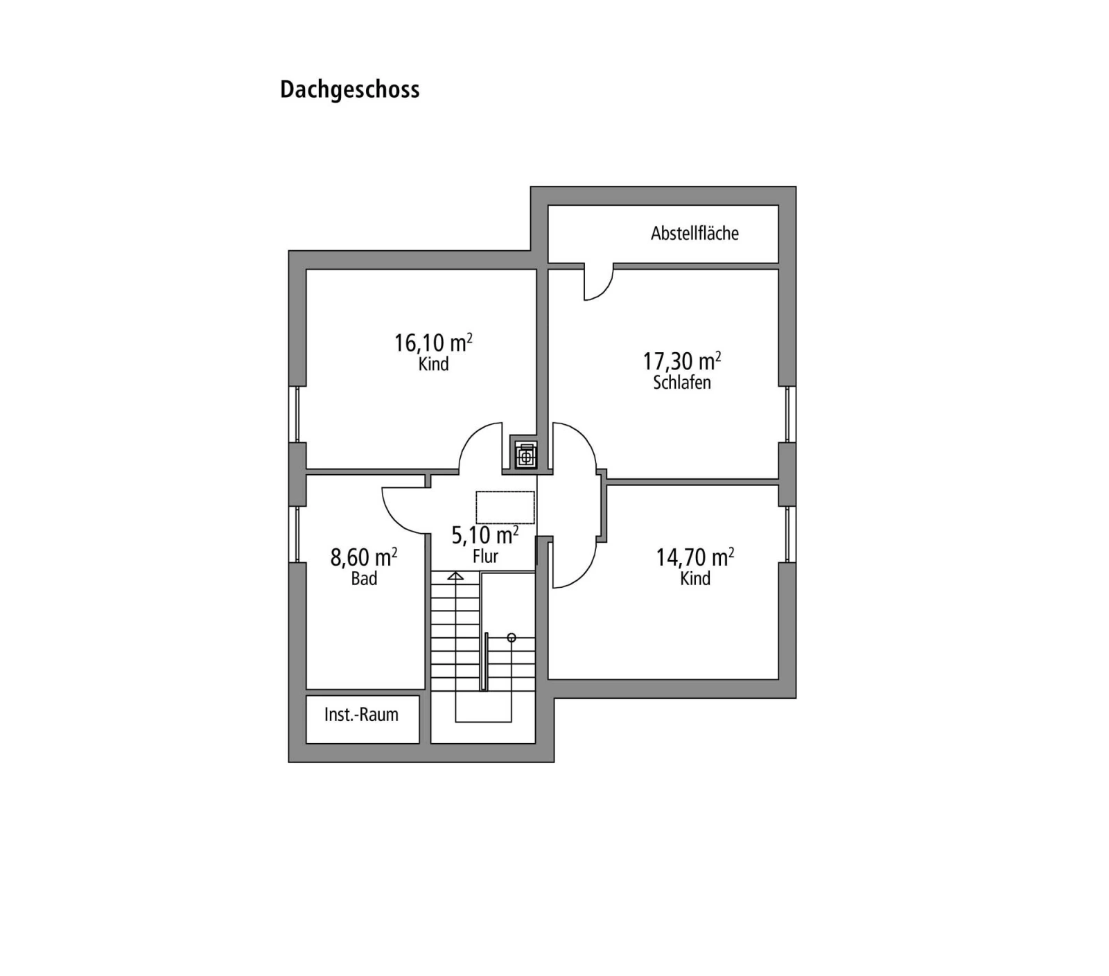 2D-Grundriss des Ytong Bausatzhauses EFH 144