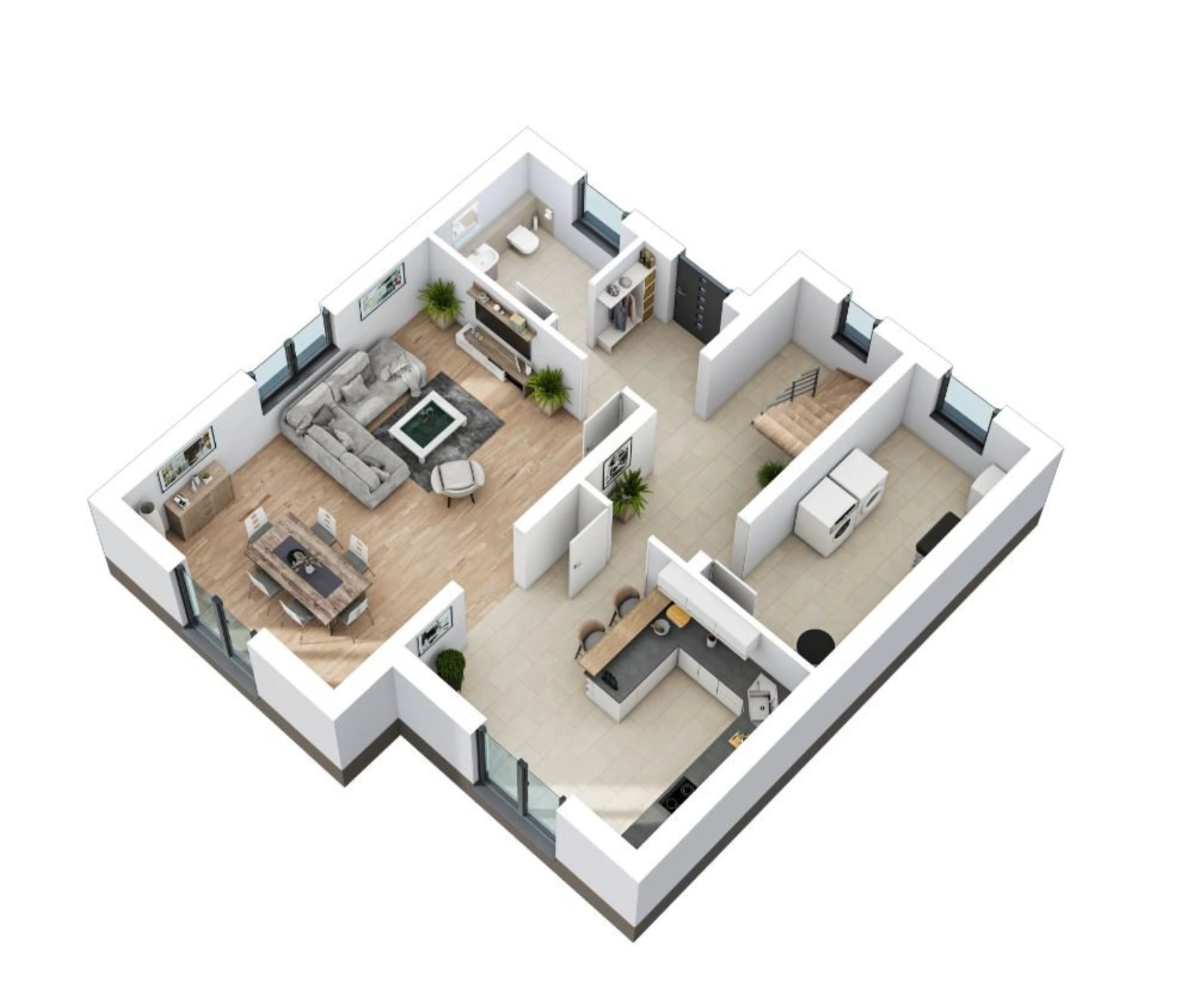 2D-Grundriss des Ytong Bausatzhauses EFH 146