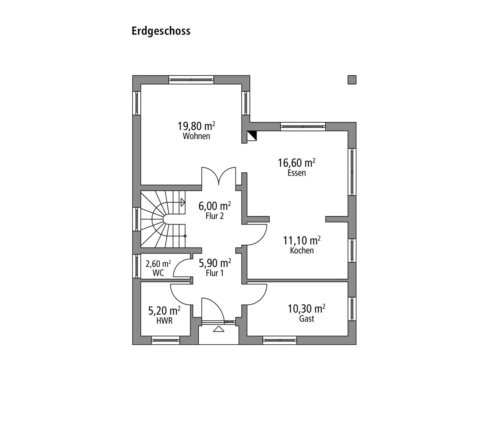 2D-Grundriss des Ytong Bausatzhauses EFH 147