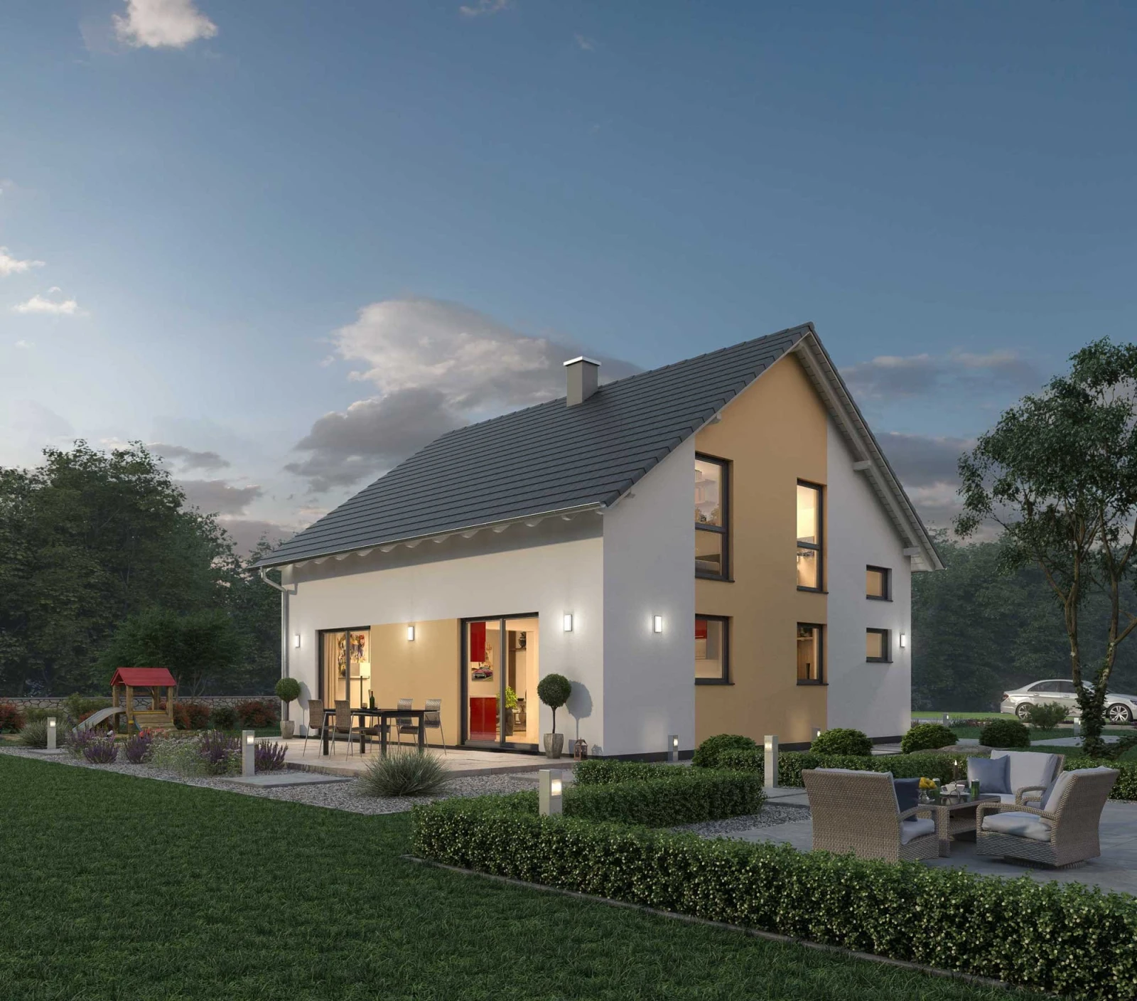 Außenansicht des Ytong Bausatzhauses EFH 148