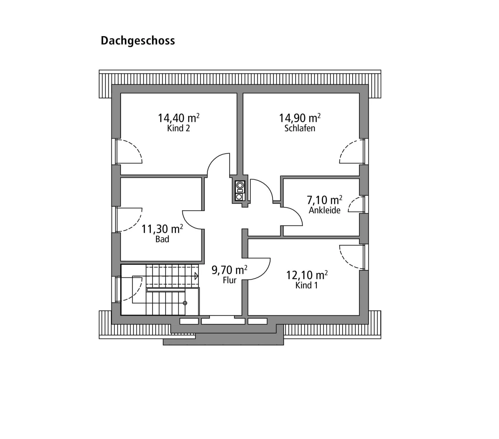 2D-Grundriss des Ytong Bausatzhauses EFH 148