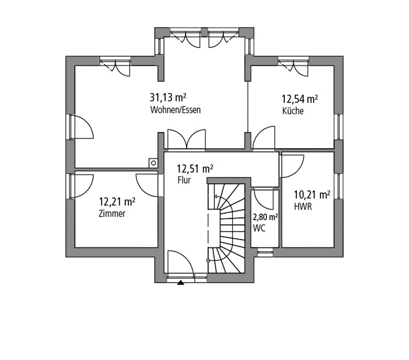2D-Grundriss des Ytong Bausatzhauses EFH 151