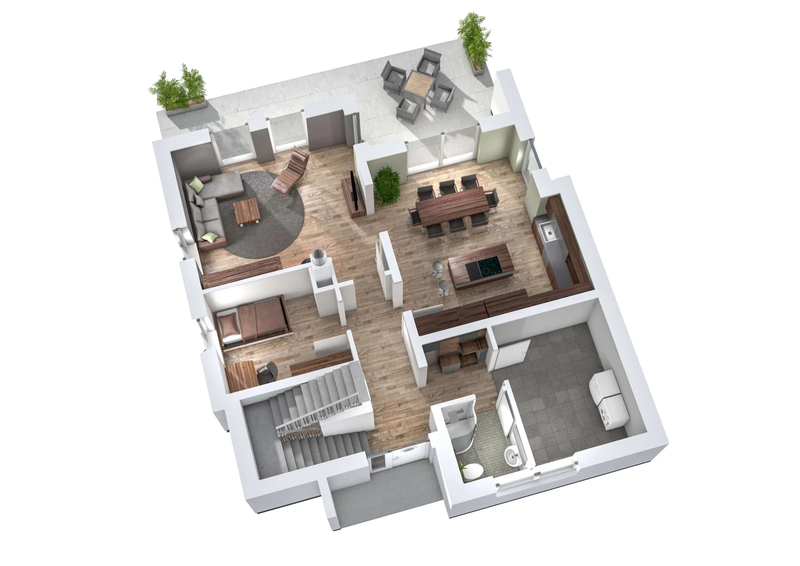 3D-Grundriss des Ytong Bausatzhauses EFH 173