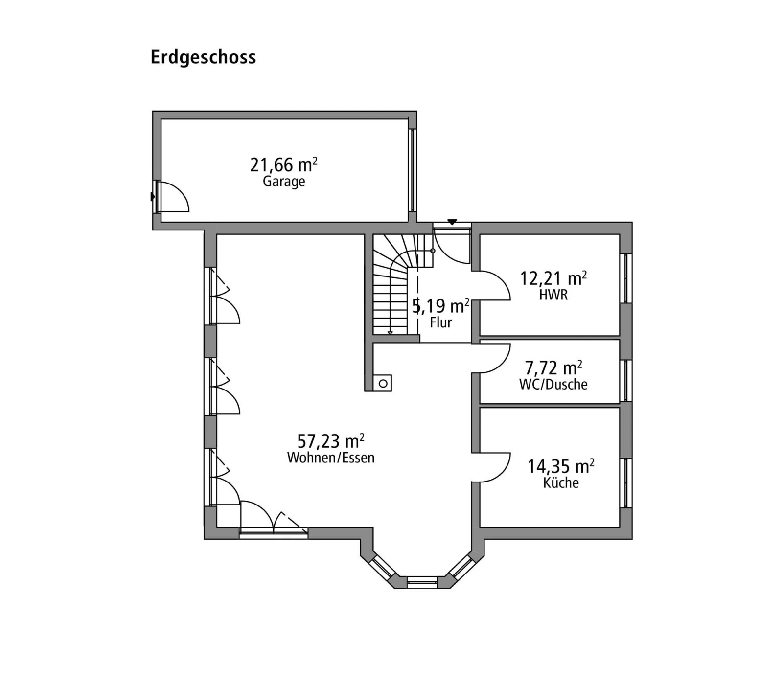 2D-Grundriss des Ytong Bausatzhauses EFH 190