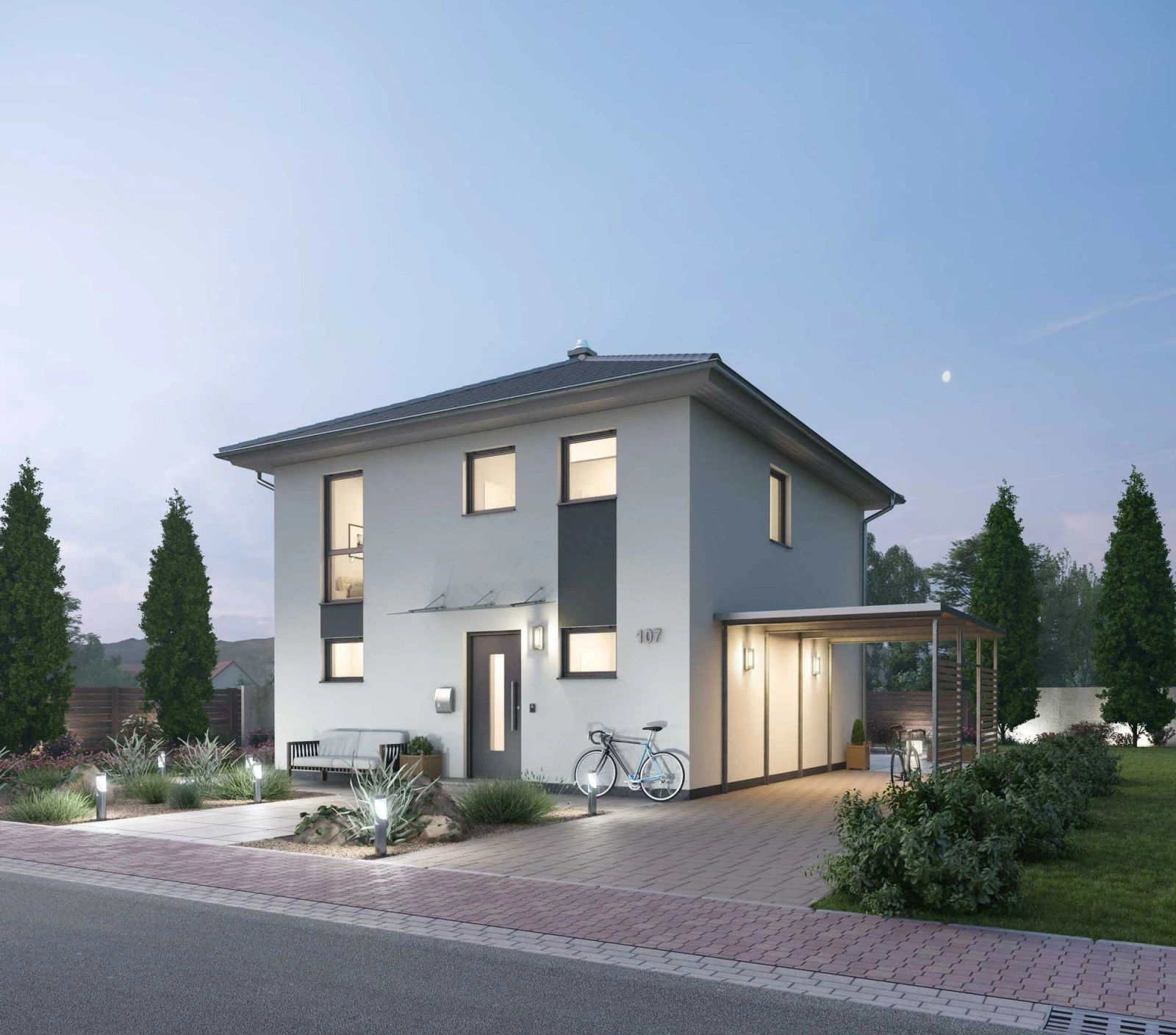 Außenansicht des Ytong Bausatzhauses STV 107