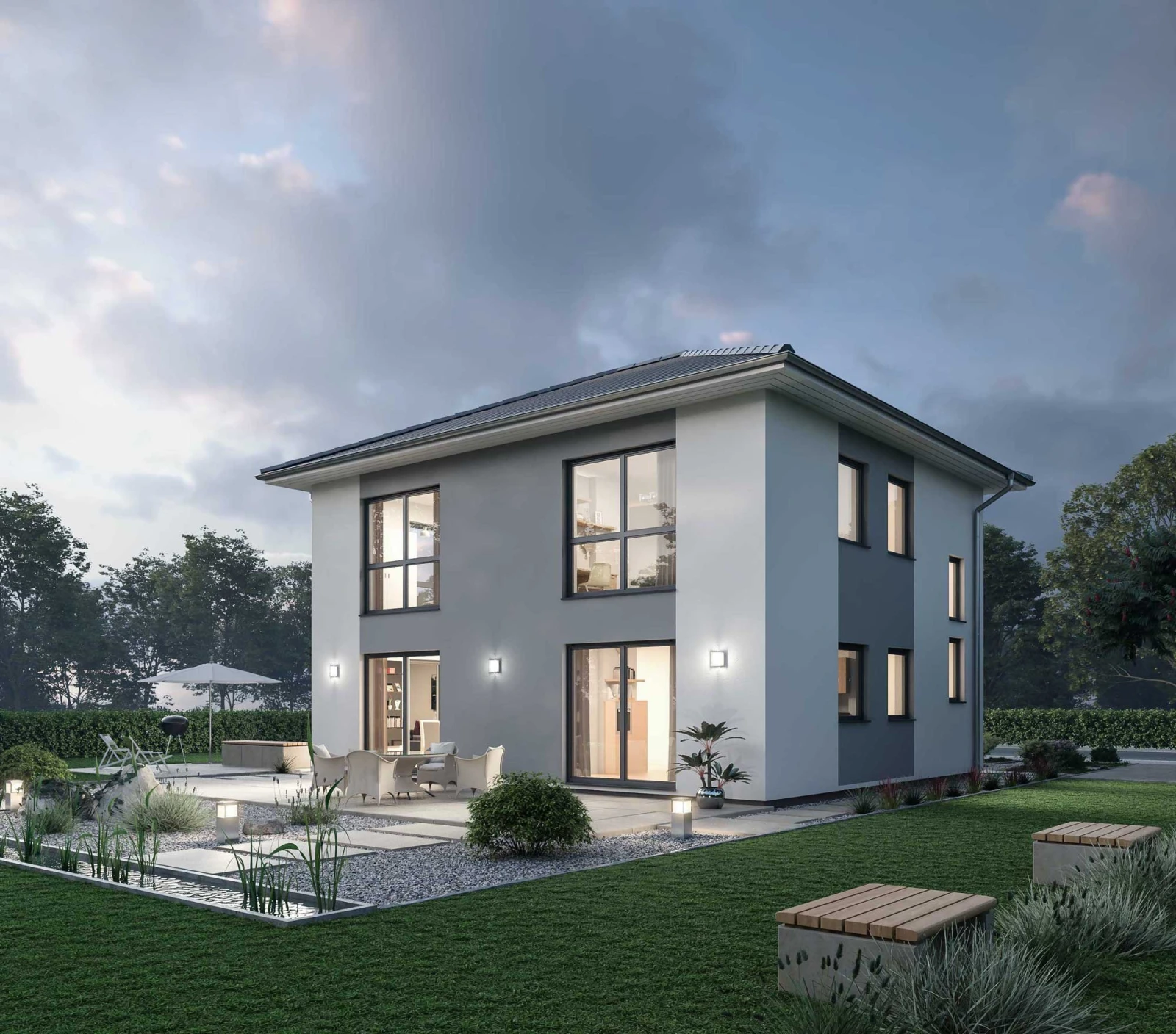 Außenansicht des Ytong Bausatzhauses STV 133