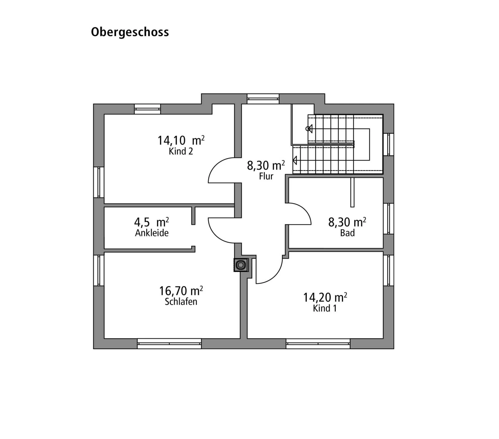 2D-Grundriss des Ytong Bausatzhauses STV 133