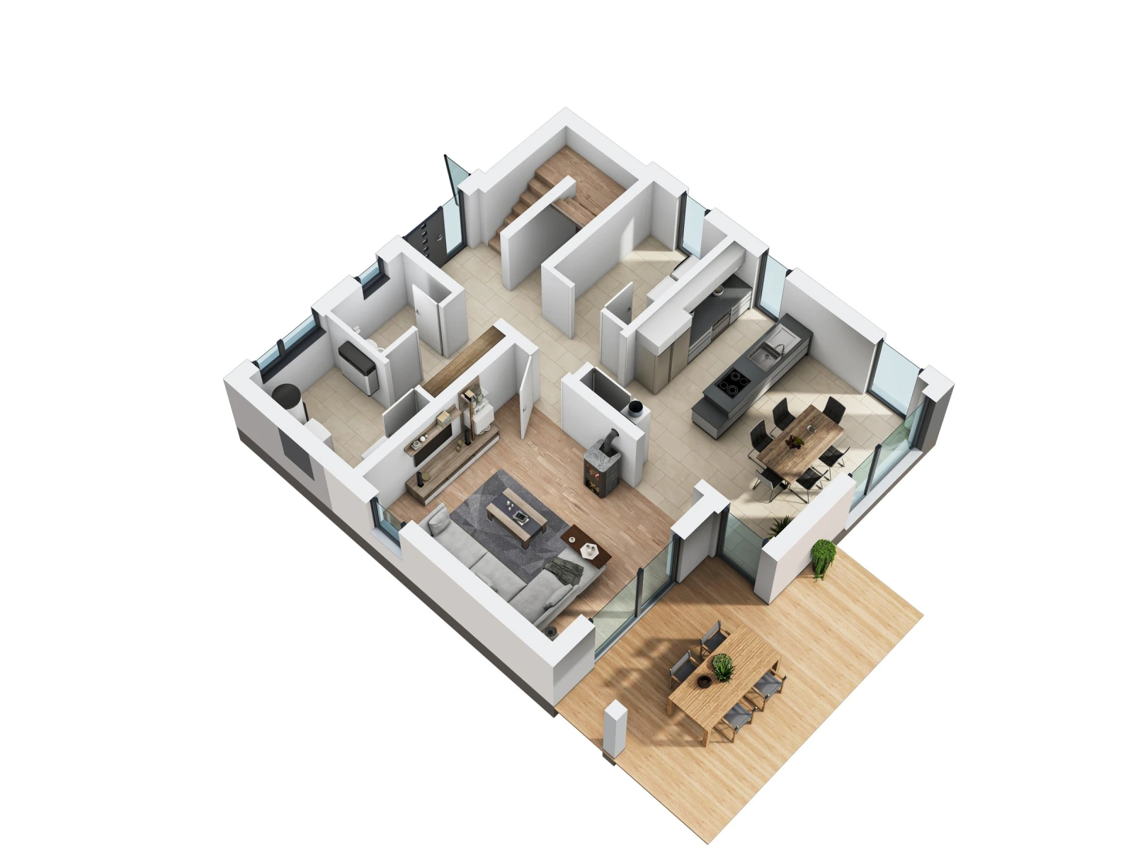 2D-Grundriss des Ytong Bausatzhauses STV 148