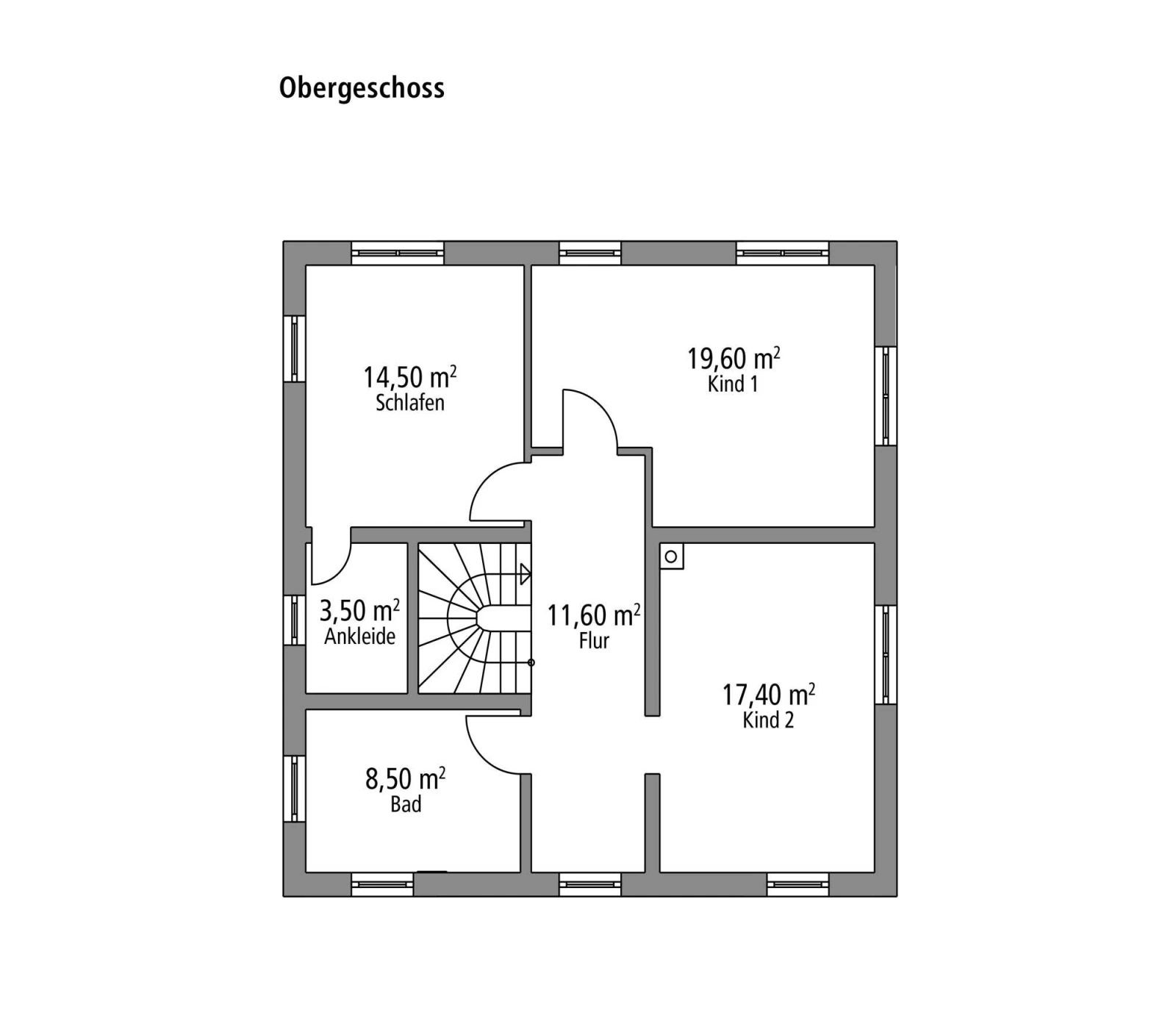 2D-Grundriss des Ytong Bausatzhauses STV 157
